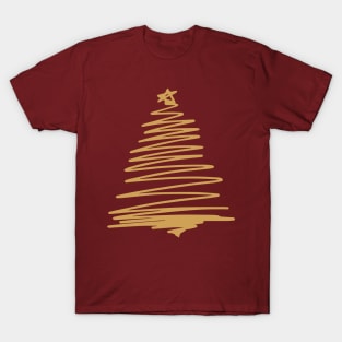 Gold Christmas Tree T-Shirt